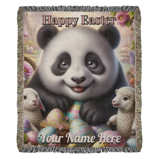 Panda- Easter Gift-Christian Gift-Personalized Heirloom Woven Blanket