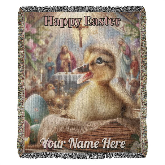 Duck- Easter Gift-Christian Gift-Personalized Heirloom Woven Blanket