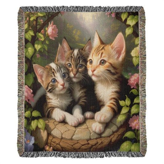 Kittens Photo Op - Heirloom Woven Blanket