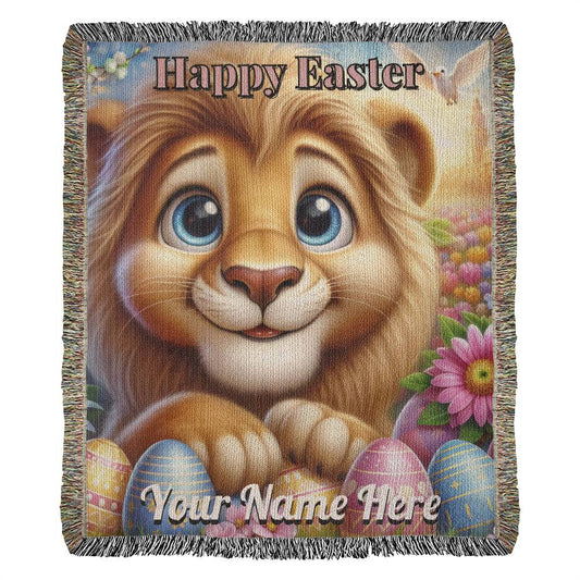 Lion- Easter Gift-Christian Gift-Personalized Heirloom Woven Blanket