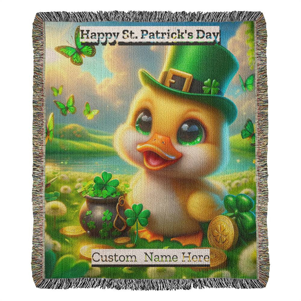 Duck- St. Patrick's Day Gift-Personalized Heirloom Woven Blanket