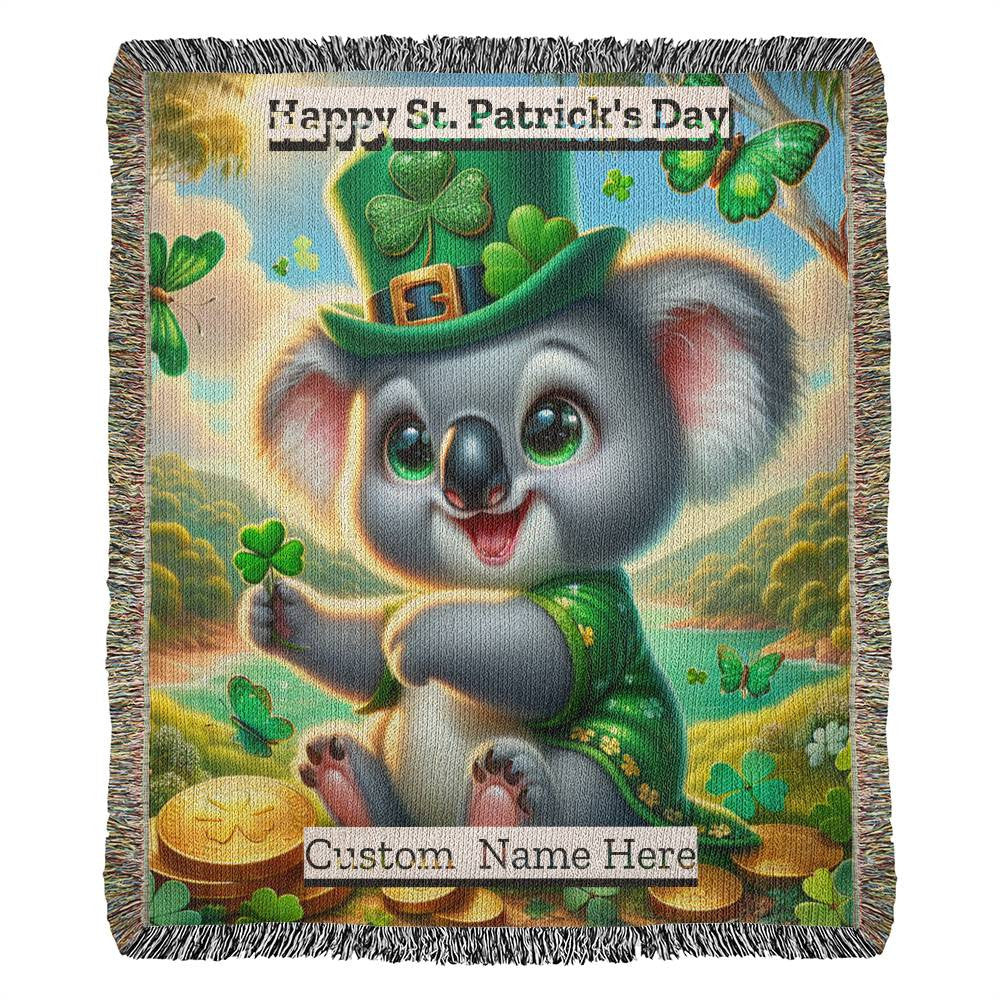 Koala- St. Patrick's Day Gift-Personalized Heirloom Woven Blanket