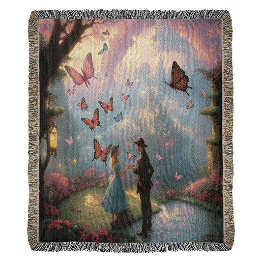 Butterflies Approve of Couple - Valentine's Day Gift - Heirloom Woven Blanket