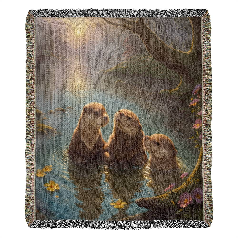 Otters Sunset Swim - Heirloom Woven Blanket