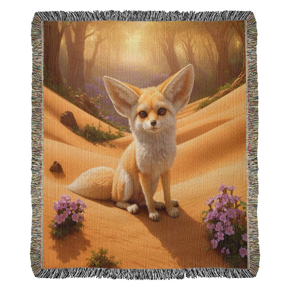 Fox In The Desert Garden - Heirloom Woven Blanket