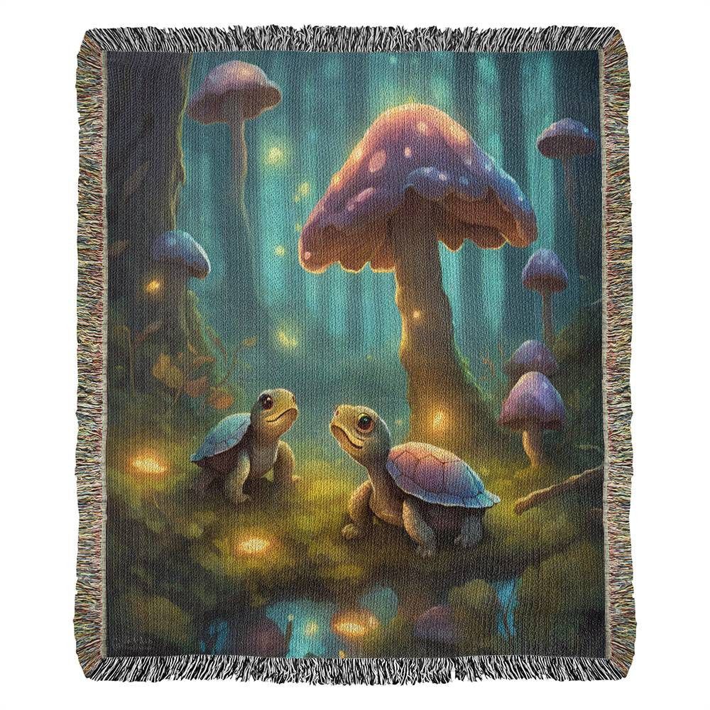 Enchanted Turtle Grove- Heirloom Woven Blanket