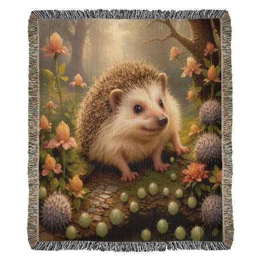 Hedgehog Feeling At Home - Heirloom Woven Blanket
