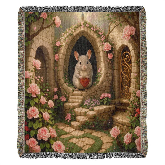 Chinchillas With A Heart - Valentine's Day Gift - Heirloom Woven Blanket