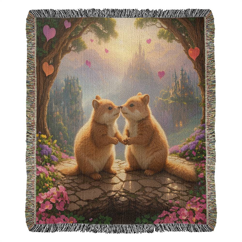 Quokkas Share A Nose Kiss - Valentine's Day Gift - Heirloom Woven Blanket