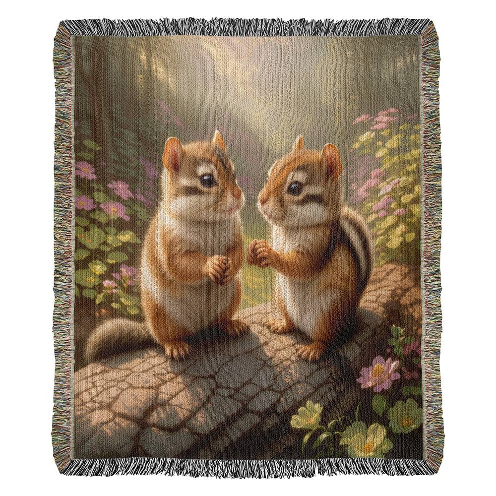 Chipmunks In A Valley - Heirloom Woven Blanket