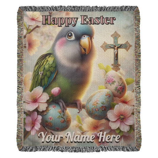 Parrot- Easter Gift-Christian Gift-Personalized Heirloom Woven Blanket
