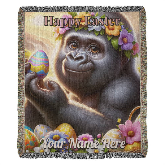 Gorilla- Easter Gift-Christian Gift-Personalized Heirloom Woven Blanket