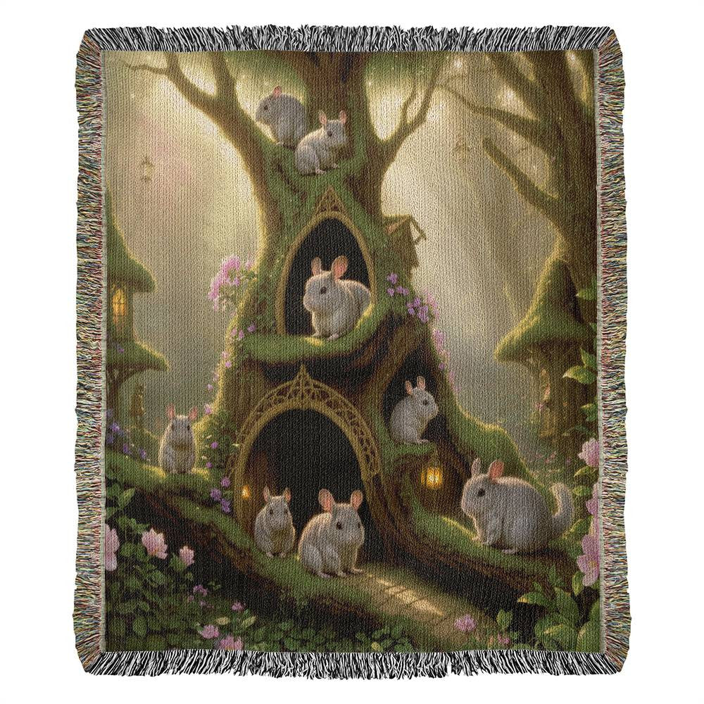 Chinchillas In A Tree House - Heirloom Woven Blanket