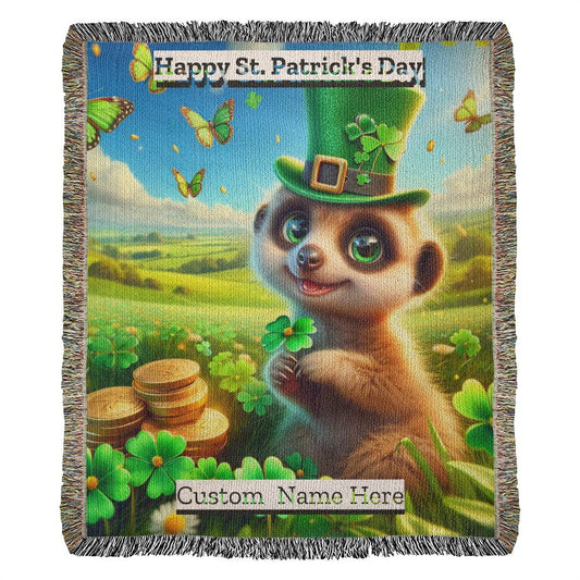Meerkat- St. Patrick's Day Gift-Personalized Heirloom Woven Blanket