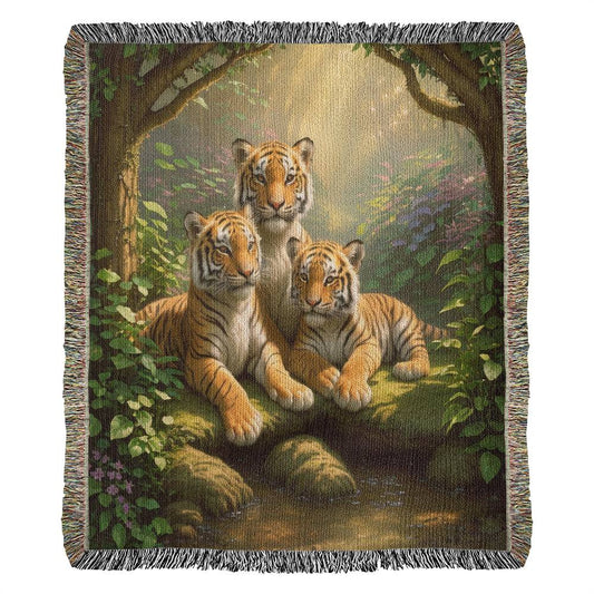 Tigers In The Jungle - Heirloom Woven Blanket