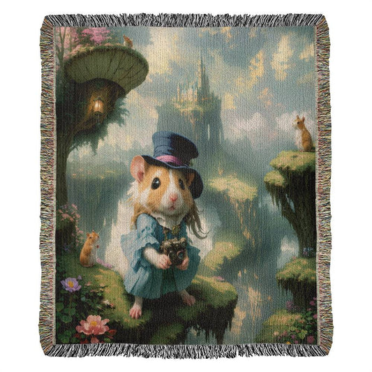Hamster Enjoys Her Travels - Heirloom Woven Blanket
