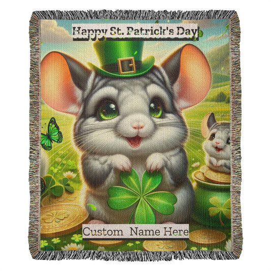 Chinchilla- St. Patrick's Day Gift-Personalized Heirloom Woven Blanket