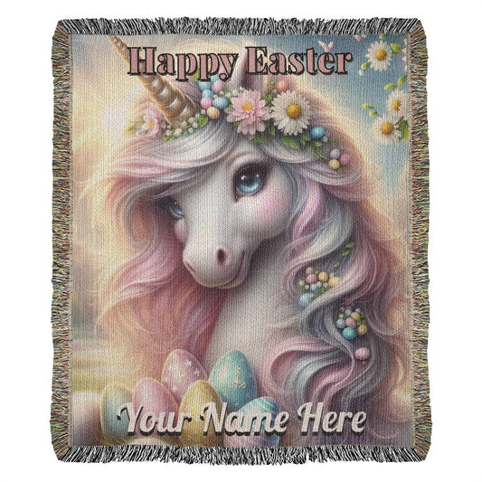 Unicorn- Easter Gift-Christian Gift-Personalized Heirloom Woven Blanket