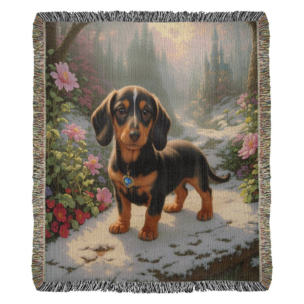 Puppy In The Snow - Heirloom Woven Blanket