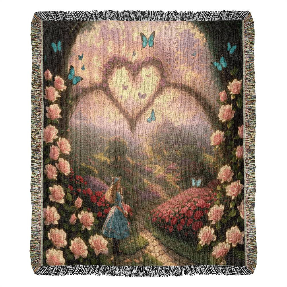 Buttterflies In A Garden - Valentine's Day Gift - Heirloom Woven Blanket