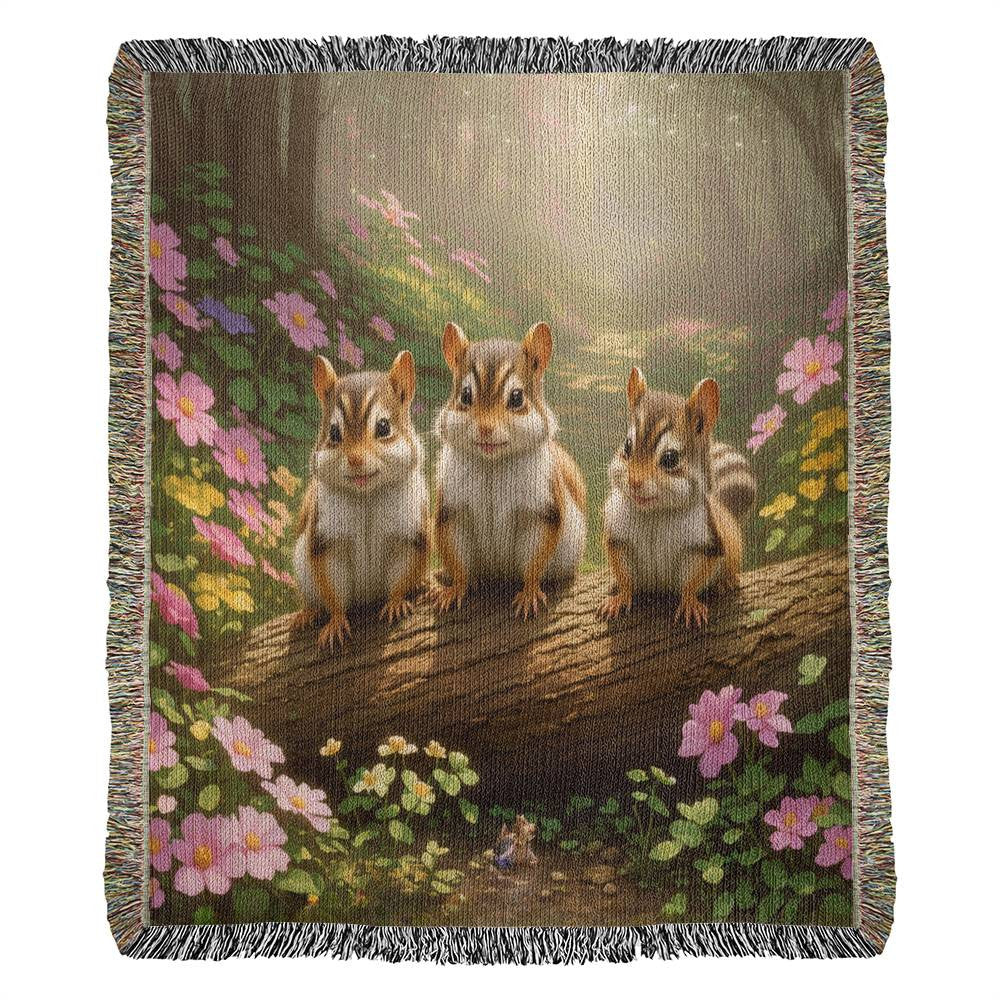 Chipmunks Sunset Path - Heirloom Woven Blanket