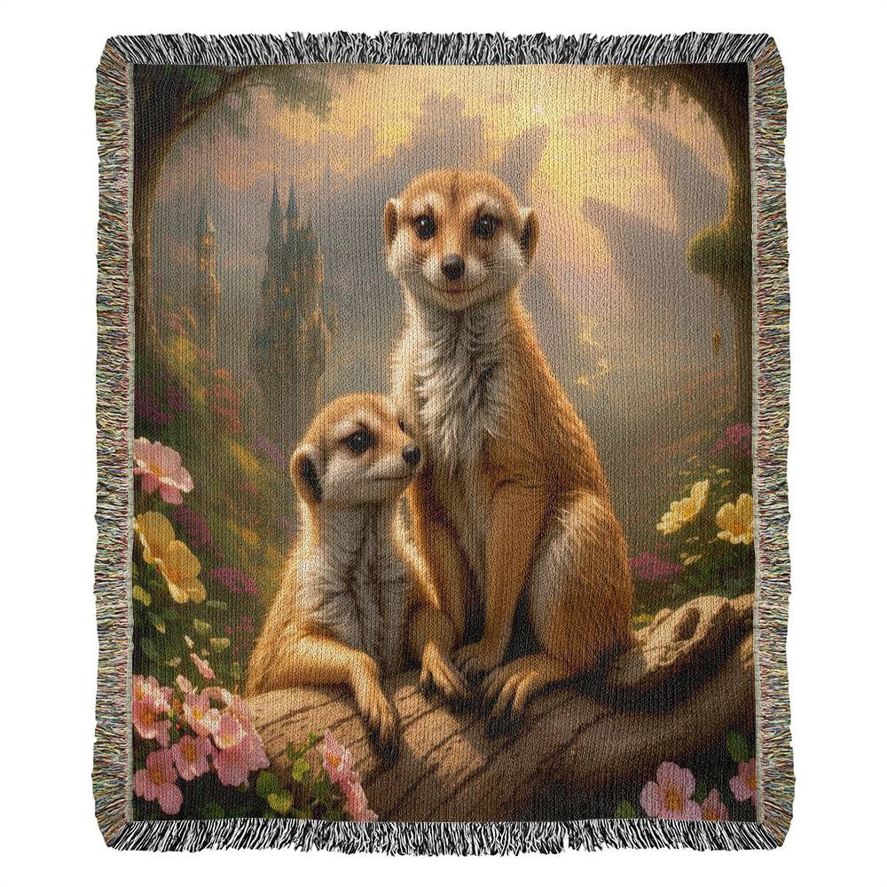 Meerkats And Sunset - Heirloom Woven Blanket