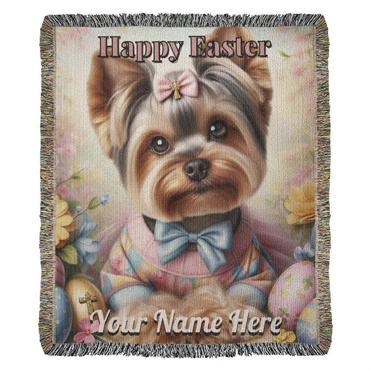 Yorkshire Terrier- Easter Gift-Christian Gift-Personalized Heirloom Woven Blanket