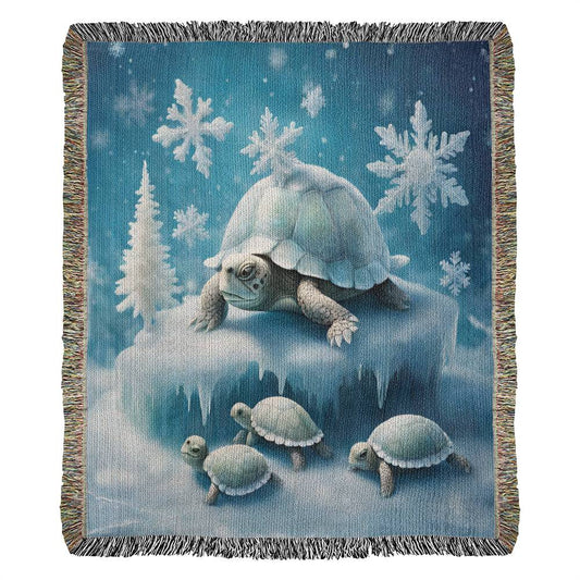 Turtles And Snowflakes - Heirloom Woven Blanket