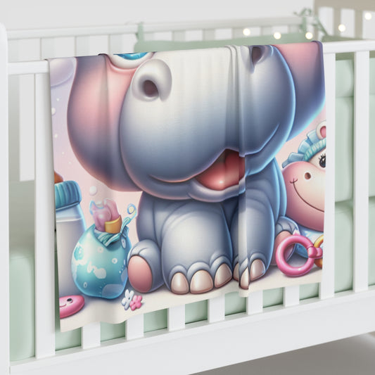 Hippo- Baby Shower Gift-Newborn Gift-Baby Swaddle Blanket