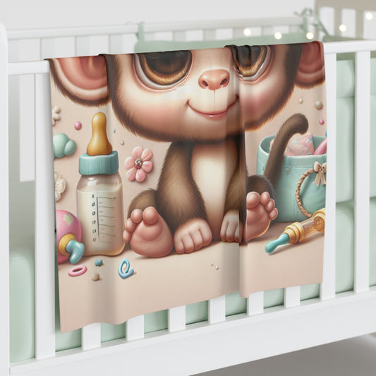 Monkey- Baby Shower Gift-Newborn Gift-Baby Swaddle Blanket
