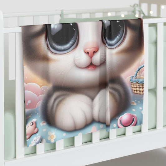 Kitten- Baby Shower Gift-Newborn Gift-Baby Swaddle Blanket