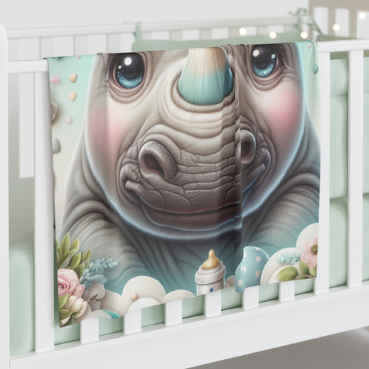 Rhino- Baby Shower Gift-Newborn Gift-Baby Swaddle Blanket