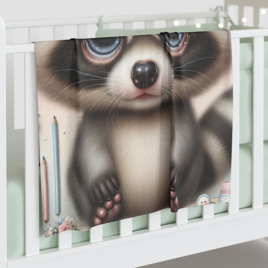 Racoon- Baby Shower Gift-Newborn Gift-Baby Swaddle Blanket