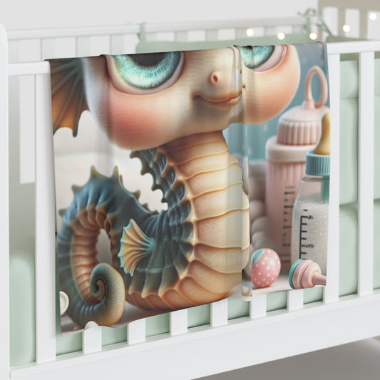 Seahorse- Baby Shower Gift-Newborn Gift-Baby Swaddle Blanket