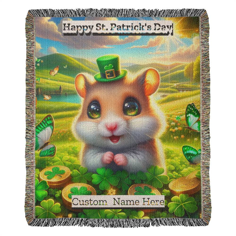Hamster- St. Patrick's Day Gift-Personalized Heirloom Woven Blanket