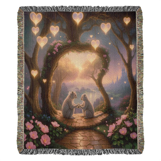 Koalas Under Heart Lights - Valentine's Day Gift - Heirloom Woven Blanket