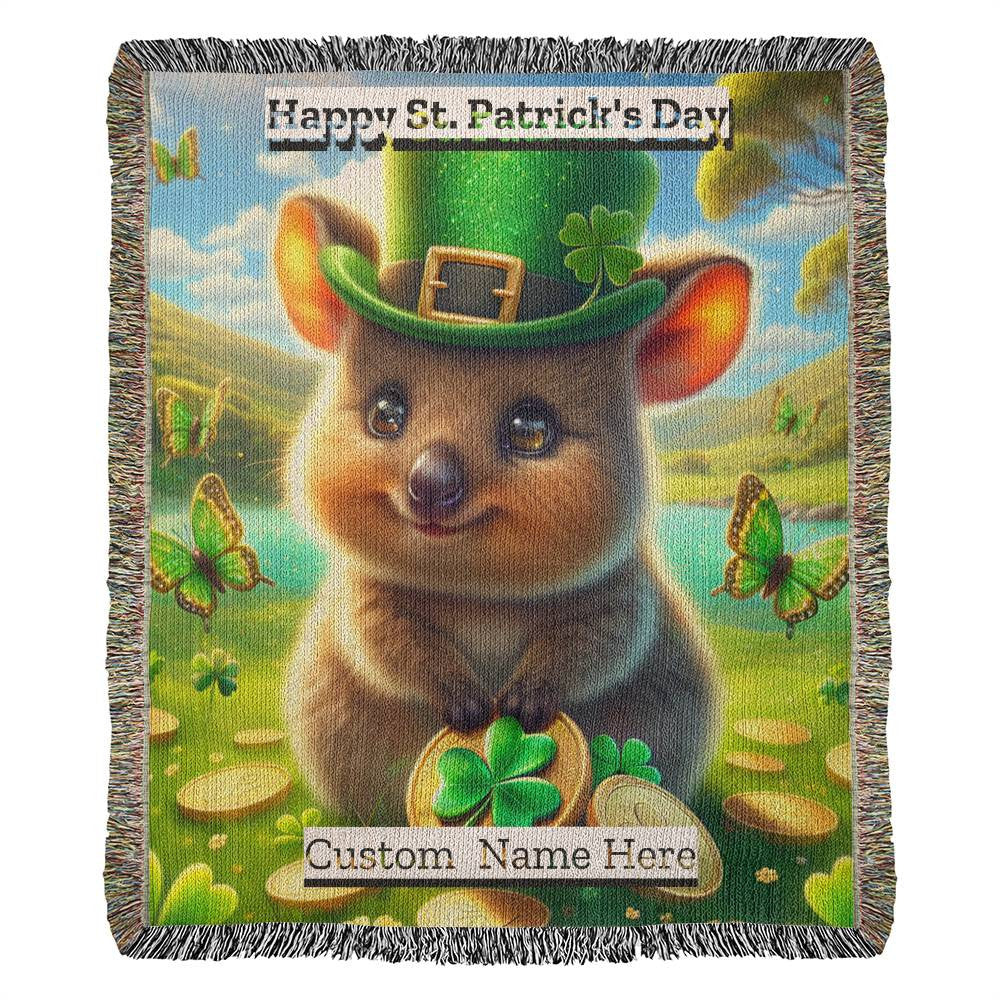 Quokka- St. Patrick's Day Gift-Personalized Heirloom Woven Blanket