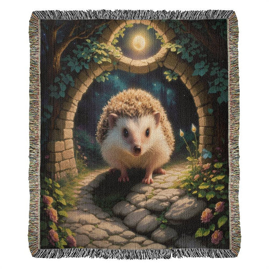 Hedgehog Under the Moon Light - Heirloom Woven Blanket