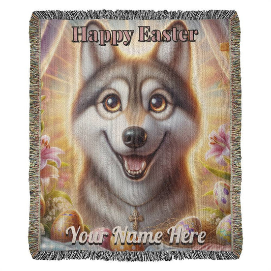 Wolf- Easter Gift-Christian Gift-Personalized Heirloom Woven Blanket