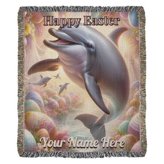 Dolphin- Easter Gift-Christian Gift-Personalized Heirloom Woven Blanket