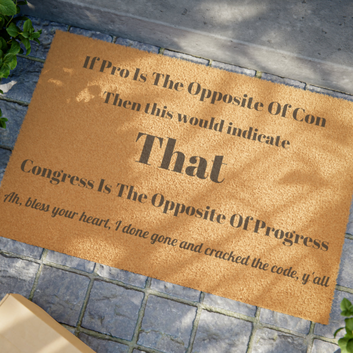 Progress To Congress - Funny Doormat