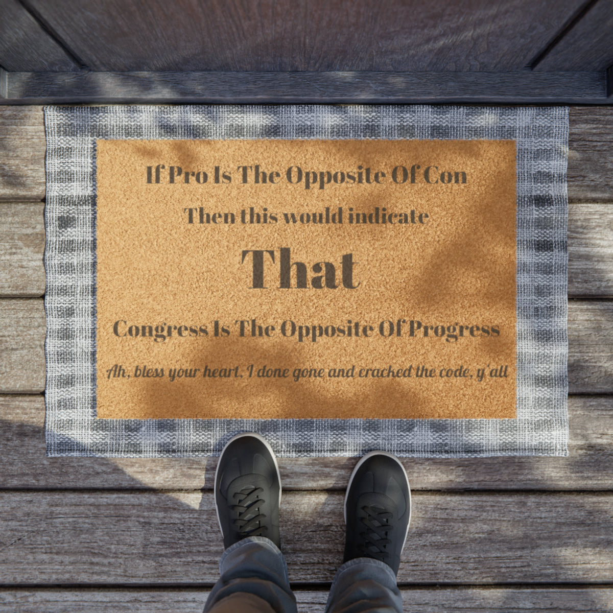 Progress To Congress - Funny Doormat