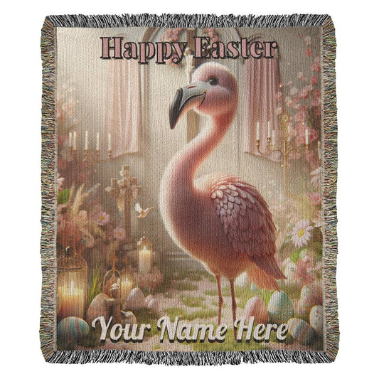 Flamingo- Easter Gift-Christian Gift-Personalized Heirloom Woven Blanket