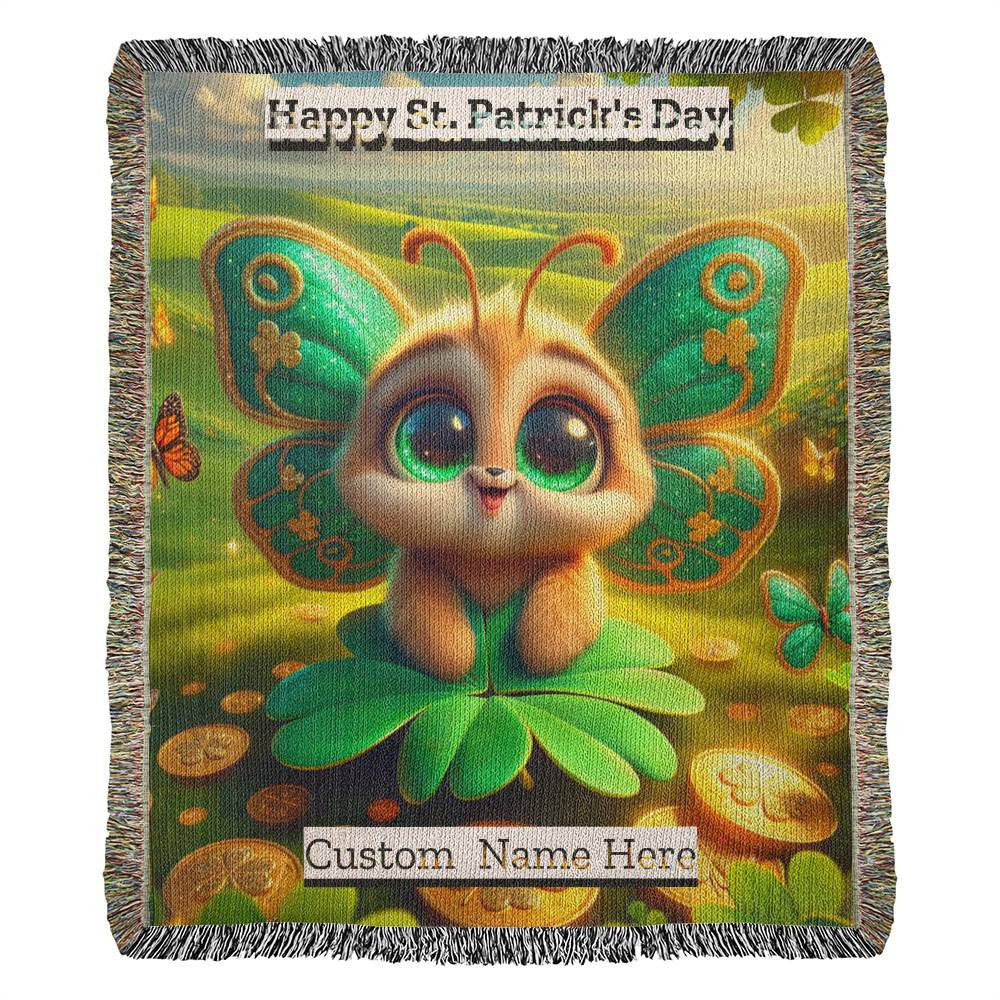 Butterfly- St. Patrick's Day Gift-Personalized Heirloom Woven Blanket