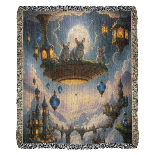 Chinchillas Floating Lanterns - Heirloom Woven Blanket