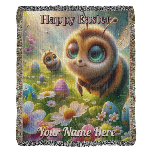 Bee- Easter Gift-Christian Gift-Personalized Heirloom Woven Blanket
