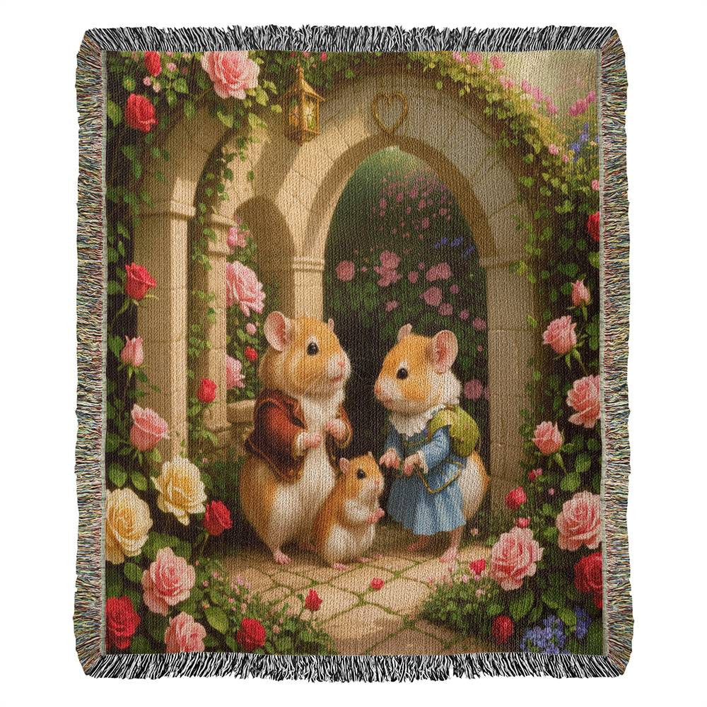 Baby Hamster Approves Of The Garden - Valentine's Day Gift - Heirloom Woven Blanket
